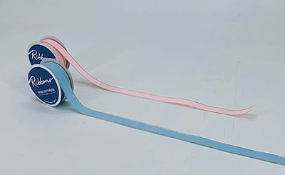 Baby Blue Grosgrain Ribbon with Gold Edges