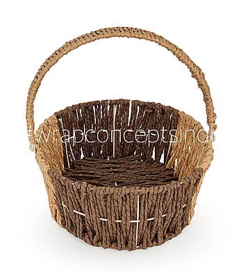 Brown Oval Basket with Movable Handles