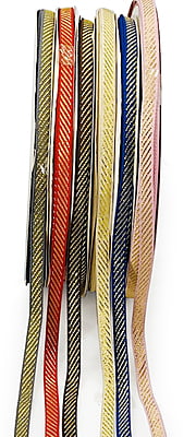 Ribbon with Gold Diagonal Stripes