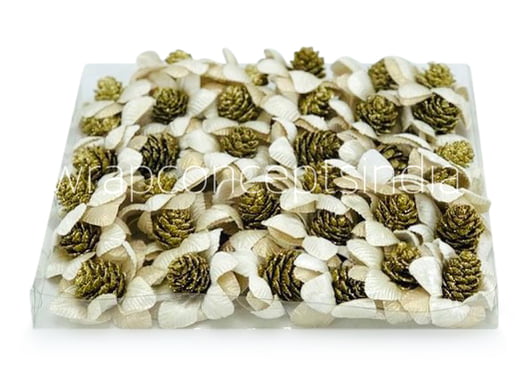 White Flowers with Glitter Pine White Flowers with Glitter Pine