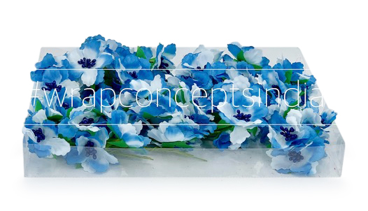Flowers on stick - Blue & White Flowers on stick - Blue & White