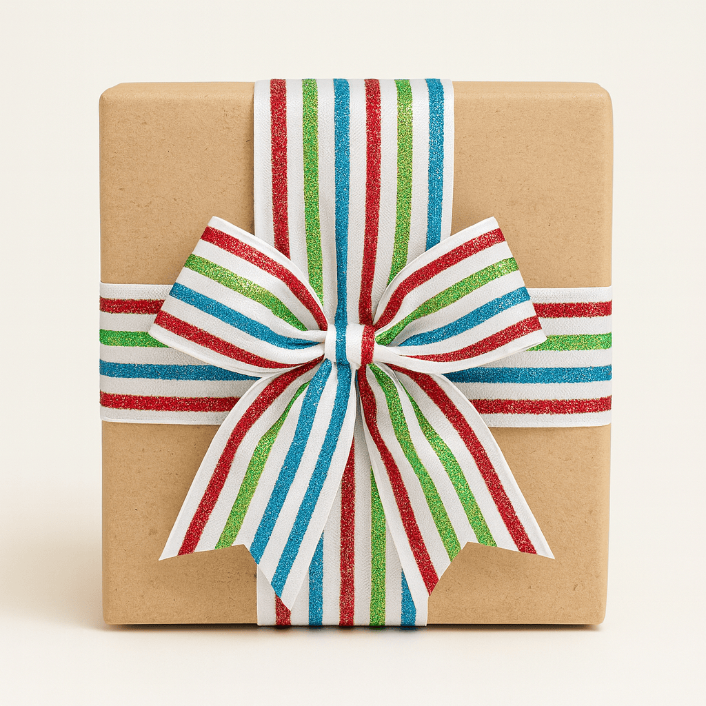 Split Color Ribbon Multi Colour Stripe Ribbon