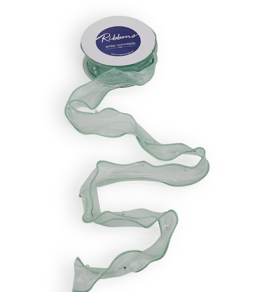 Sheer Ribbon with Pearls