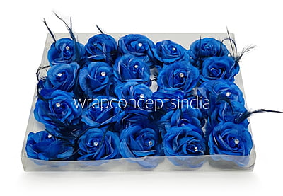 Blue Rose with Feathers & Stone Blue Rose with Feathers & Stone