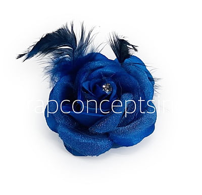 Blue Rose with Feathers & Stone Blue Rose with Feathers & Stone