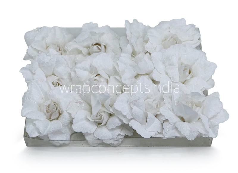 White Rose with Glittered Petals White Rose with Glittered Petals