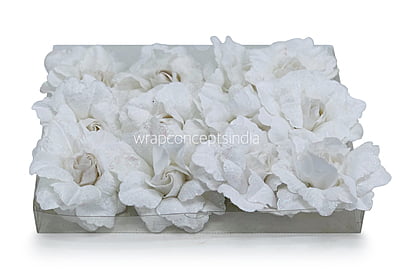 White Rose with Glittered Petals White Rose with Glittered Petals