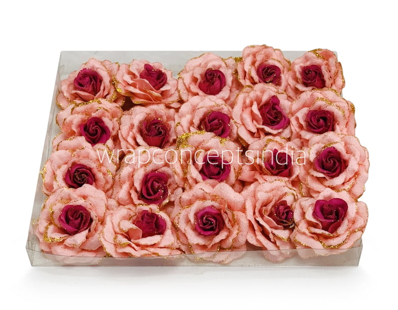 Peacy Pink Rose with Glittered Petals Peacy Pink Rose with Glittered Petals