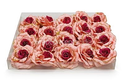 Peacy Pink Rose with Glittered Petals Peacy Pink Rose with Glittered Petals