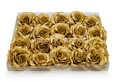 Gold Rose with Glittered Petals Gold Rose with Glittered Petals
