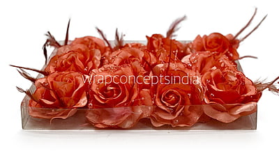 Tomato Rose With Feather & Pearl String Tomato Rose With Feather & Pearl String