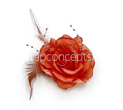 Tomato Rose With Feather & Pearl String Tomato Rose With Feather & Pearl String