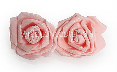 Peach Glitter Foam Rose
