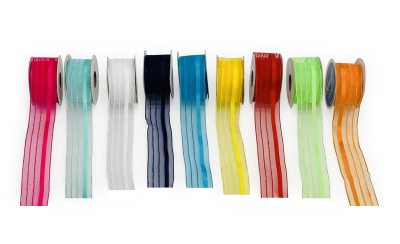 Sheer ribbon with Satin Stripe Sheer ribbon with Satin Stripe