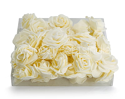 Ivory Glitter Foam Rose