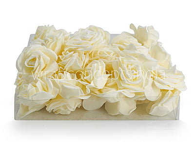 Ivory Glitter Foam Rose