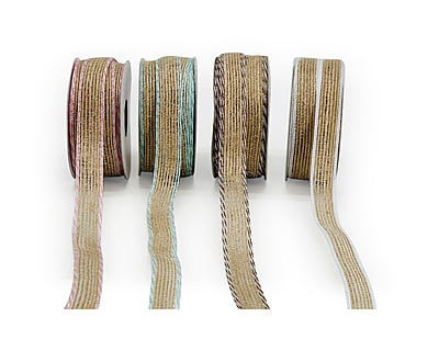 Jute Ribbon with Coloured Edges
