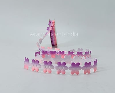 Flower Cut-out Shaded Ribbon -Purple & Pink Flower Cut-out Shaded Ribbon -Purple & Pink