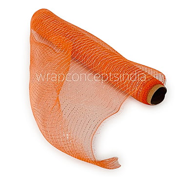 Net With Thin Silver Stripes - Orange