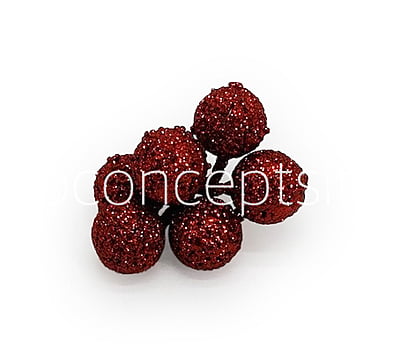 Red Glitter Balls on Stick