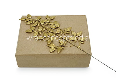 Gold Glitter Leaf on stick 8