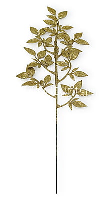Gold Glitter Leaf on stick 8