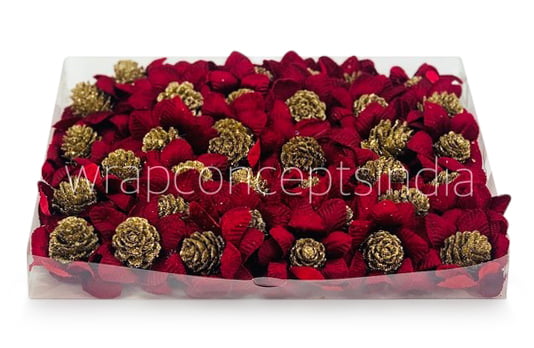Maroon Flowers with Glitter Pine Maroon Flowers with Glitter Pine