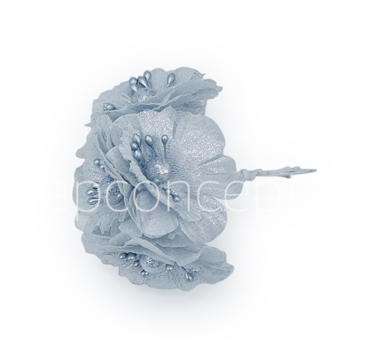 Silver Flowers on stick with ball & pollen Silver Flowers on stick with ball & pollen