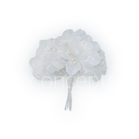 White Flowers on stick with ball & pollen White Flowers on stick with ball & pollen