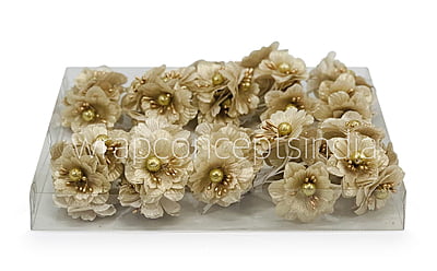 Gold Flowers on stick with ball & pollen Gold Flowers on stick with ball & pollen