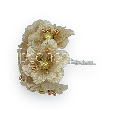 Gold Flowers on stick with ball & pollen Gold Flowers on stick with ball & pollen
