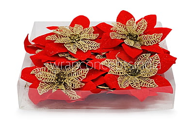 Red Flower with Gold Glitter Petals Red Flower with Gold Glitter Petals