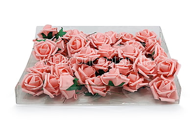 Small Peach Foam Rose on stick Small Peach Foam Rose on stick