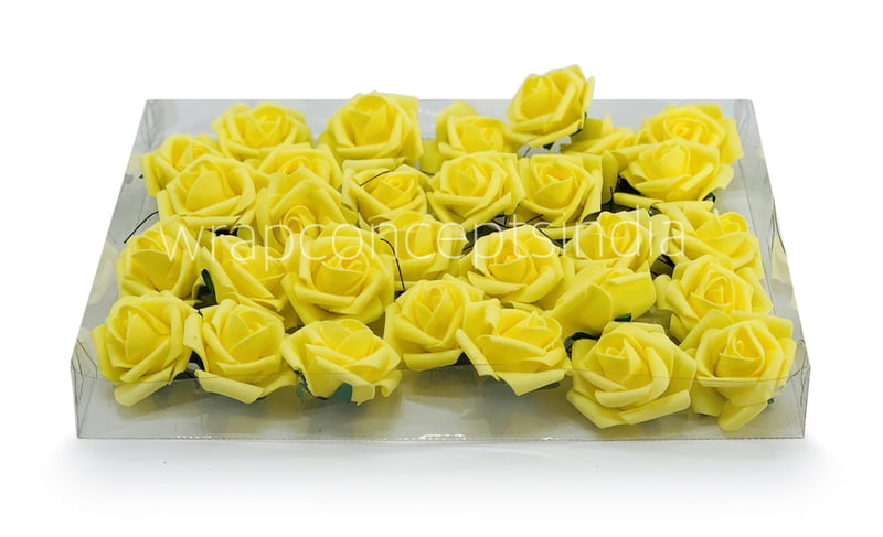 Small Yellow Foam Rose on stick Small Yellow Foam Rose on stick