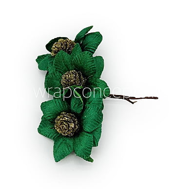 Emerald Green Flowers with Glitter Pine Emerald Green Flowers with Glitter Pine