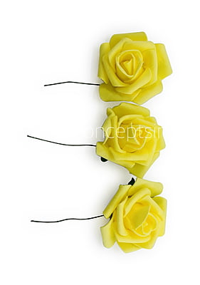 Small Yellow Foam Rose on stick Small Yellow Foam Rose on stick