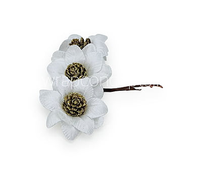 White Flowers with Glitter Pine White Flowers with Glitter Pine