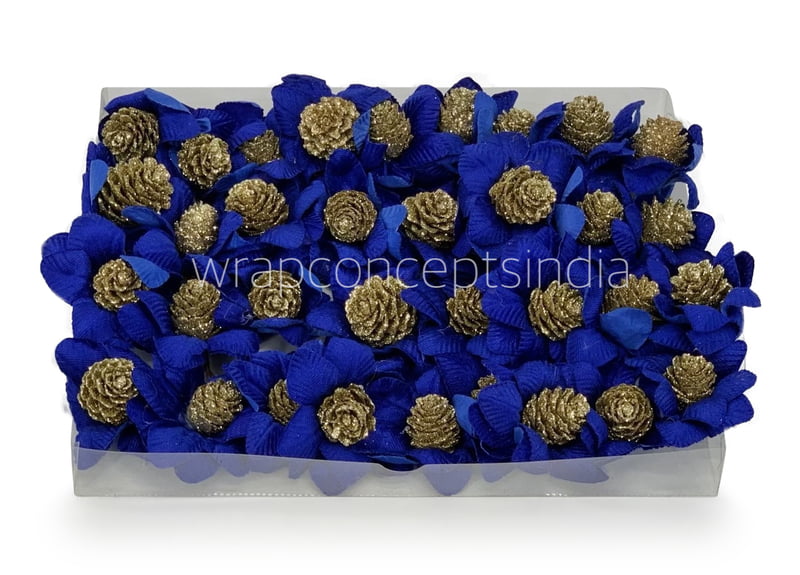 Egyptian Blue Flowers with Glitter Pine Egyptian Blue Flowers with Glitter Pine