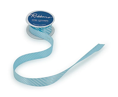 Diagonal Stripe Ribbon - Baby Pink & White