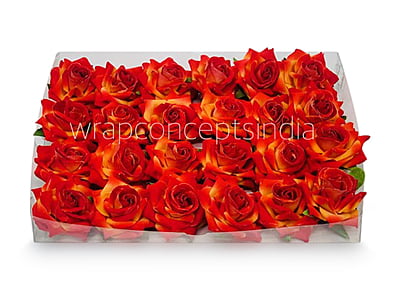 Rose With Leaves - Burnt Orange