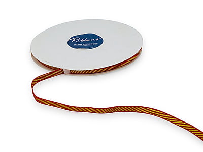 Ribbon with Gold Diagonal Stripes