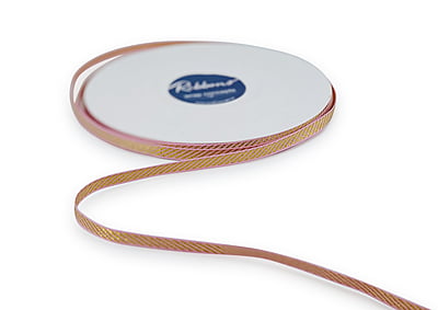 Ribbon with Gold Diagonal Stripes
