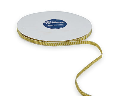 Ribbon with Gold Diagonal Stripes