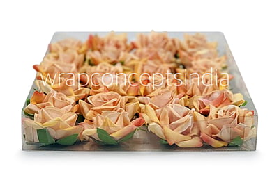 Rose With Leaves - Peach Rose With Leaves - Peach