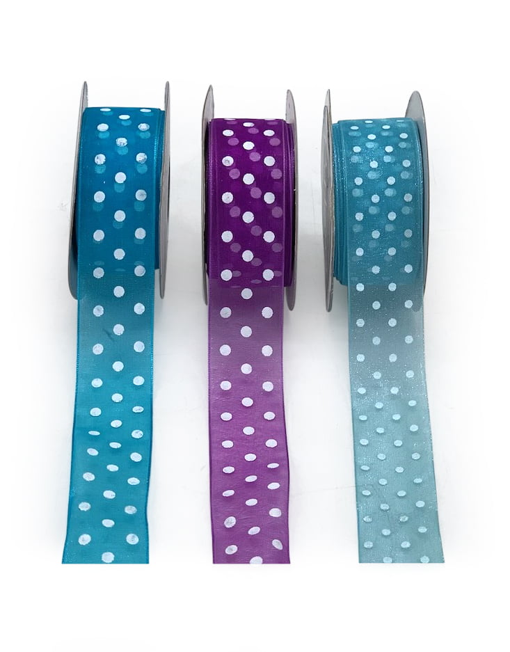 Poca Ribbon Organza Polka Ribbon - 2.5 cms
