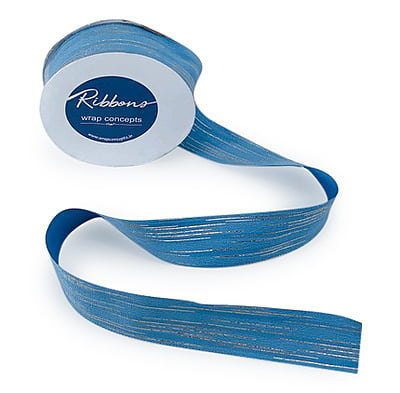 Cornflower Blue Ribbon with Gold Pattern Cornflower Blue Ribbon with Gold Pattern