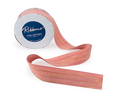 Blush Pink Ribbon with Gold Pattern Blush Pink Ribbon with Gold Pattern