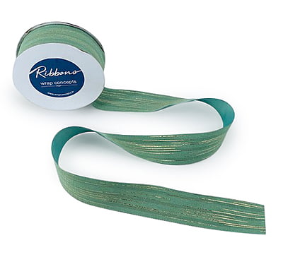 Sea Foam Ribbon with Gold Pattern