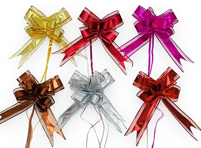 Organza & Metallic Pull Bows - 50mm Organza & Metallic Pull Bows - 50mm