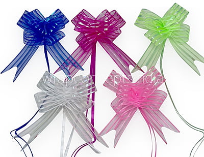Organza Stripe Pull Bows - 50mm Organza Stripe Pull Bows - 50mm